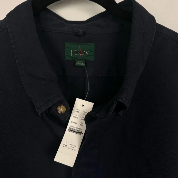 J. Crew Men’s Relaxed garment-dyed heavyweight twill shirt Navy Blue BV491 NEW - Picture 6 of 11